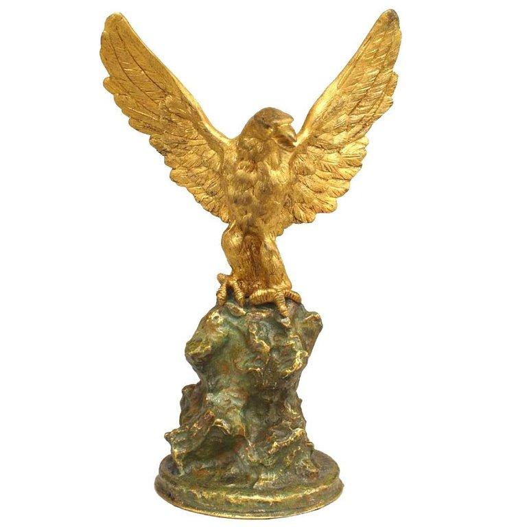 19th Century French Empire Bronze Dore Eagle For Sale