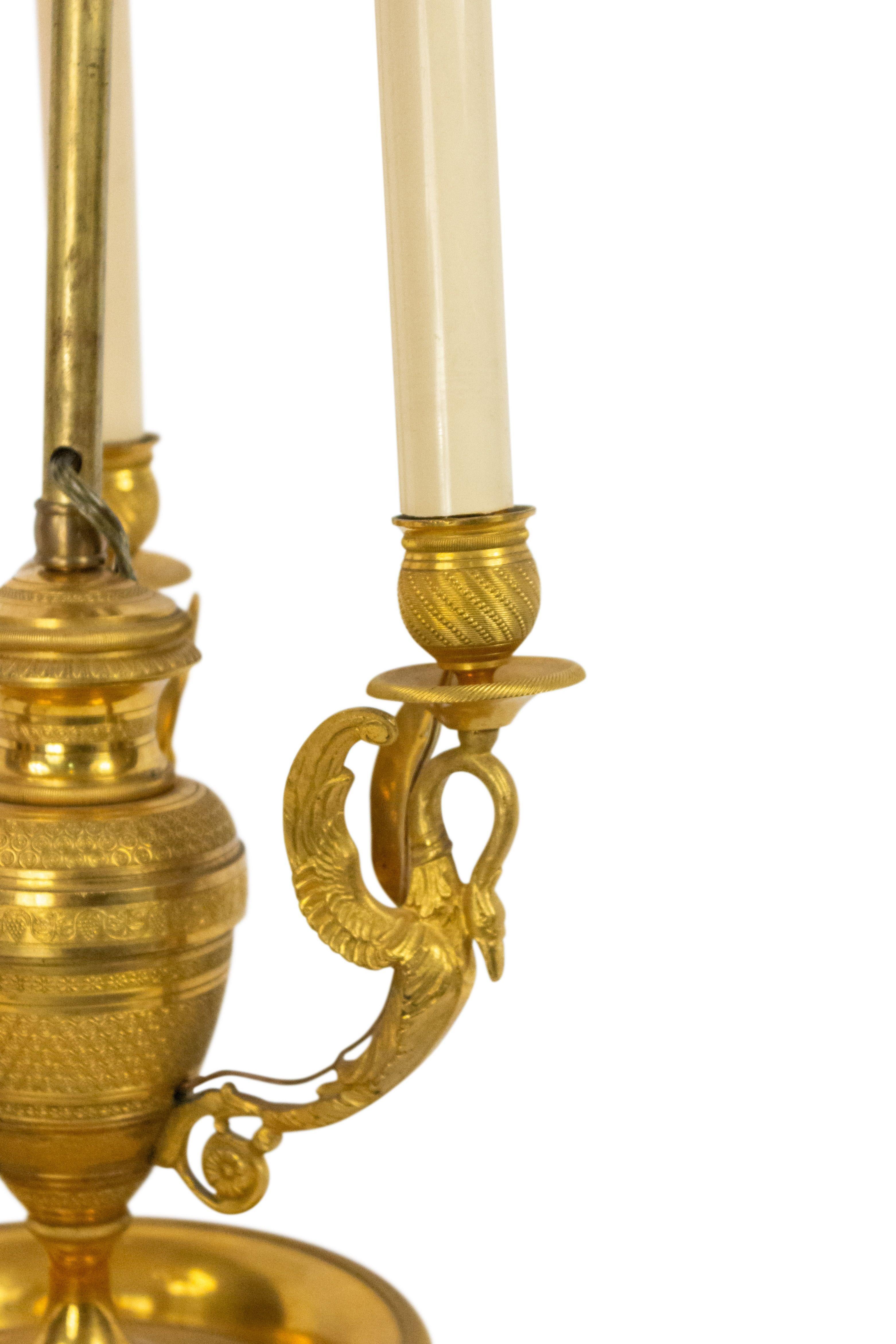 19th Century French Empire Bronze Dore Table Lamp For Sale