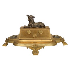 French Empire Bronze Egyptian Inkwell