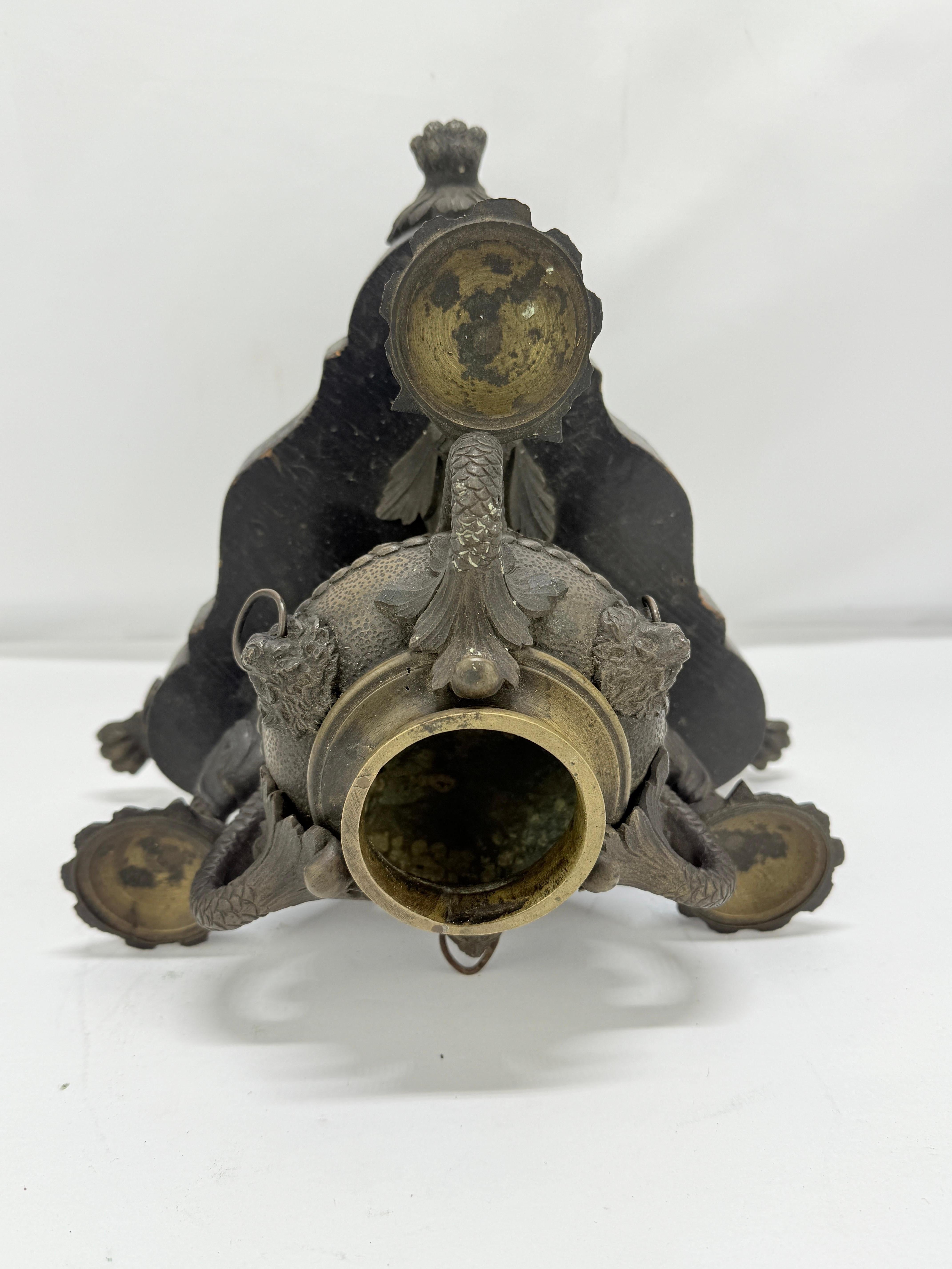 Encrier en bronze de l'Empire français d'après les lampes à huile romaines, c.1815-25 en vente 3