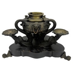French Empire Bronze Inkwell After the Roman Oil Lamps, c. 1815–25