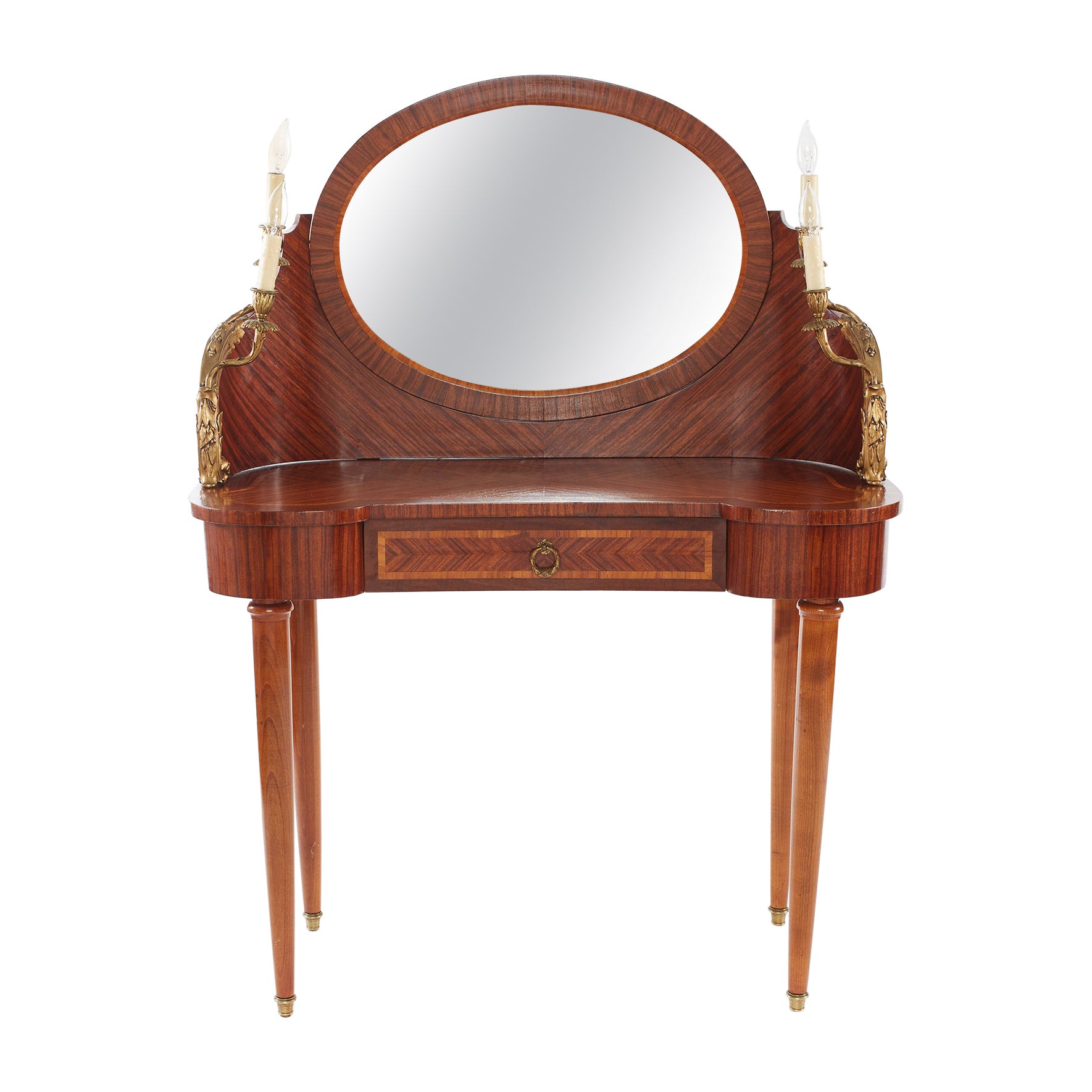 French Empire Bronze / Mahogany Vanity