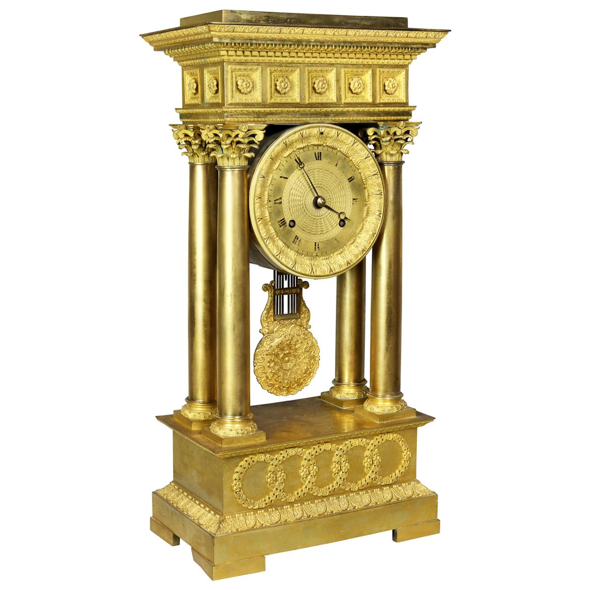 French Empire Bronze Mantle Clock
