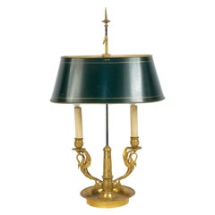 French Empire Bronze Swan Table Lamp