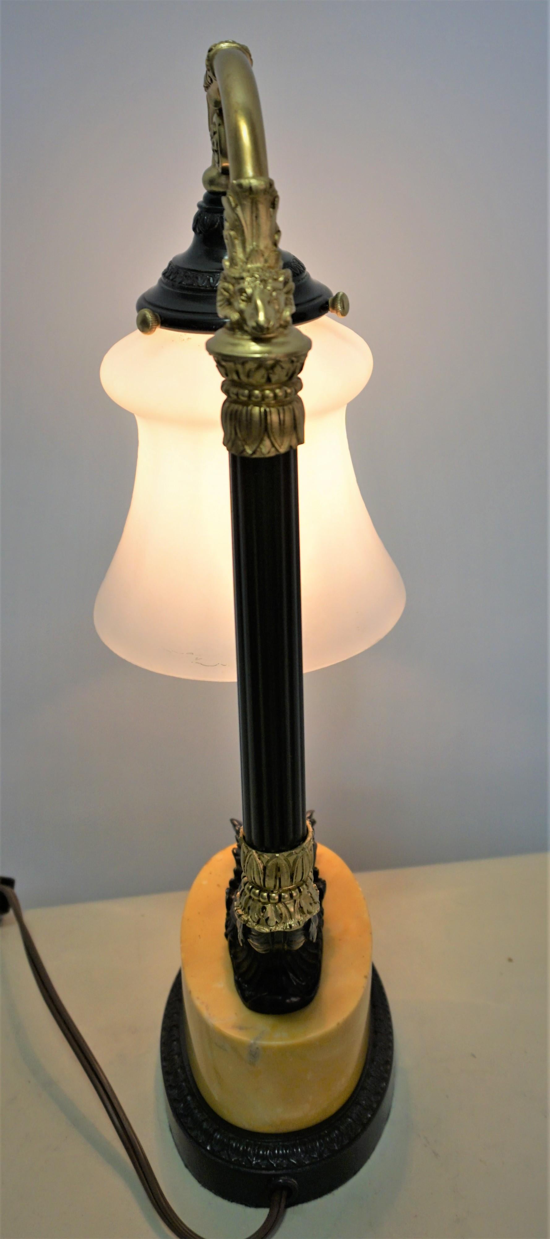 French Empire Bronze Table/Desk Lamp 3