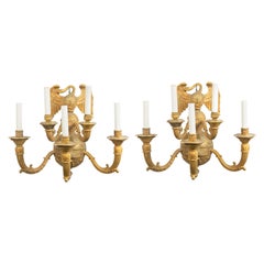 French Empire Bronze Wall Sconces