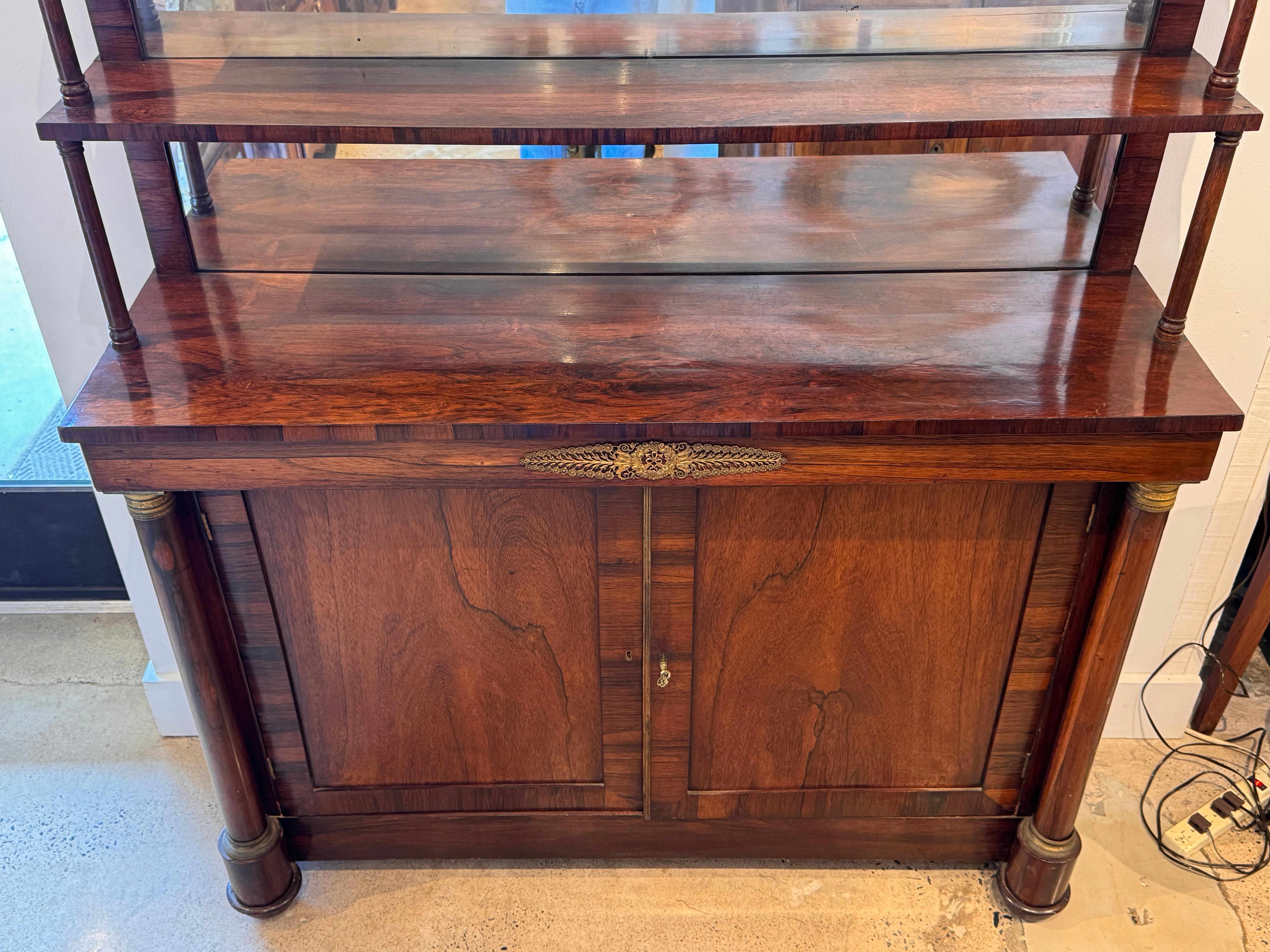 French Empire Cabinet With Mirrored Top For Sale 5