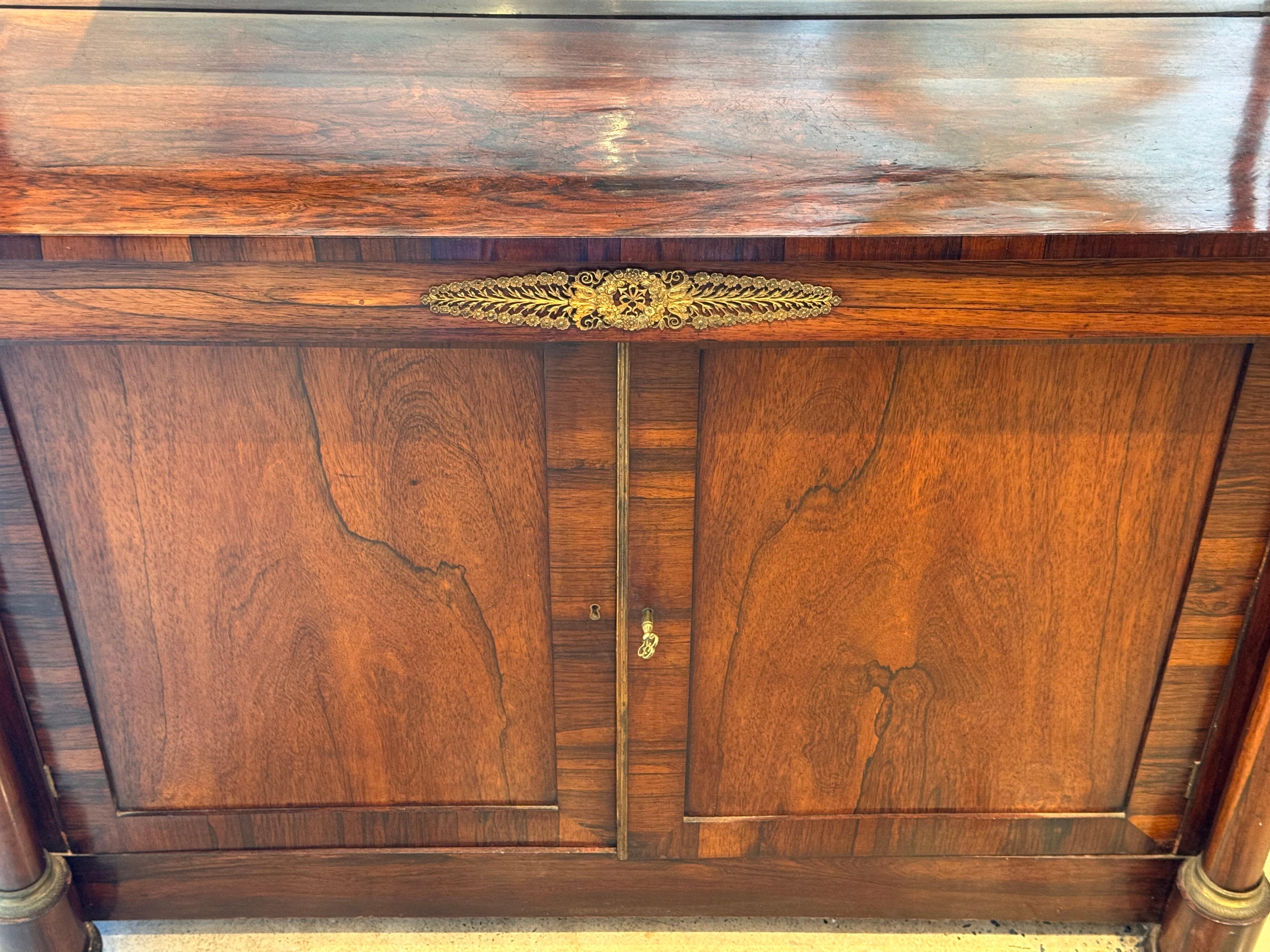 French Empire Cabinet With Mirrored Top For Sale 6