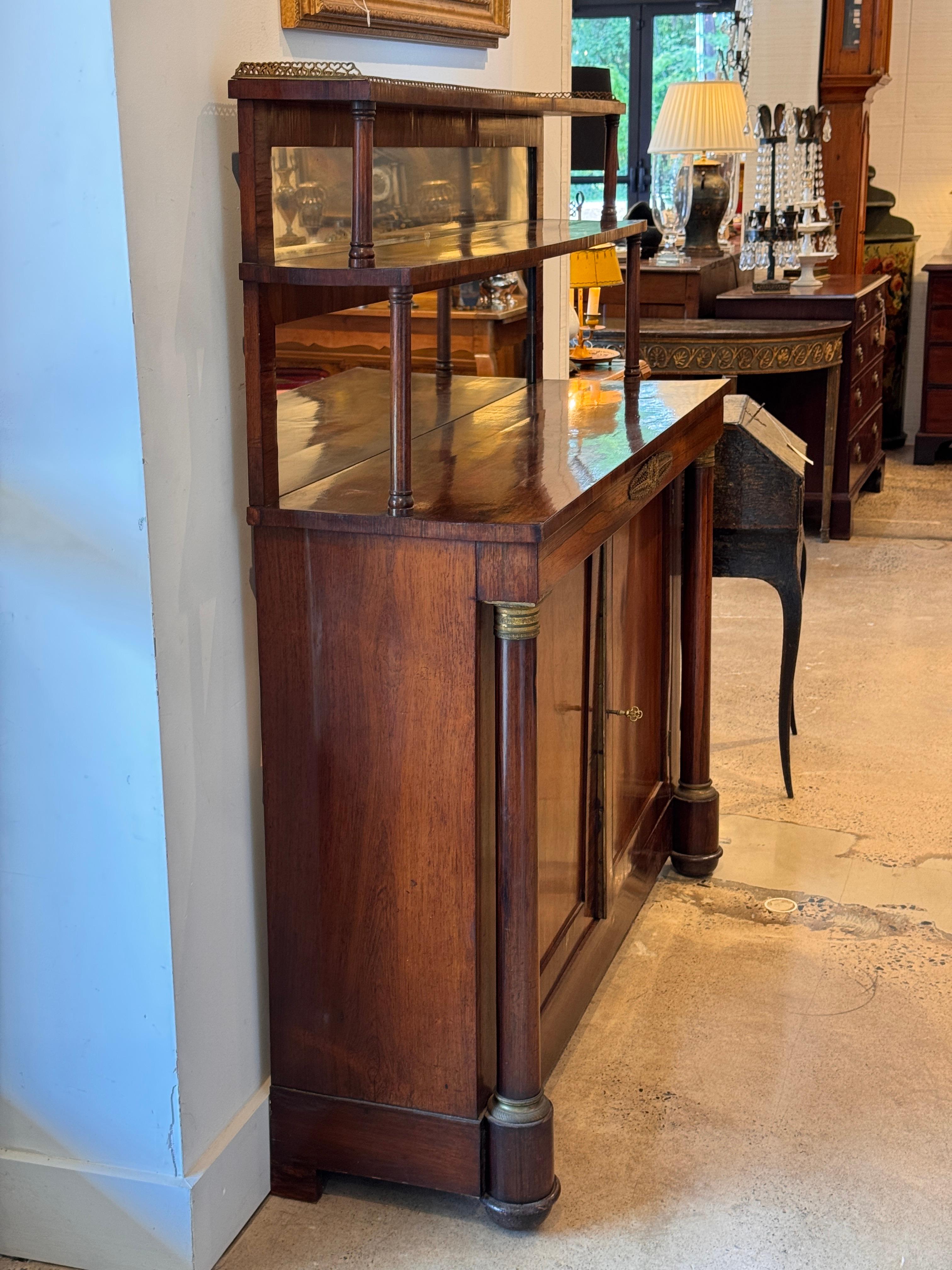 French Empire Cabinet With Mirrored Top For Sale 8