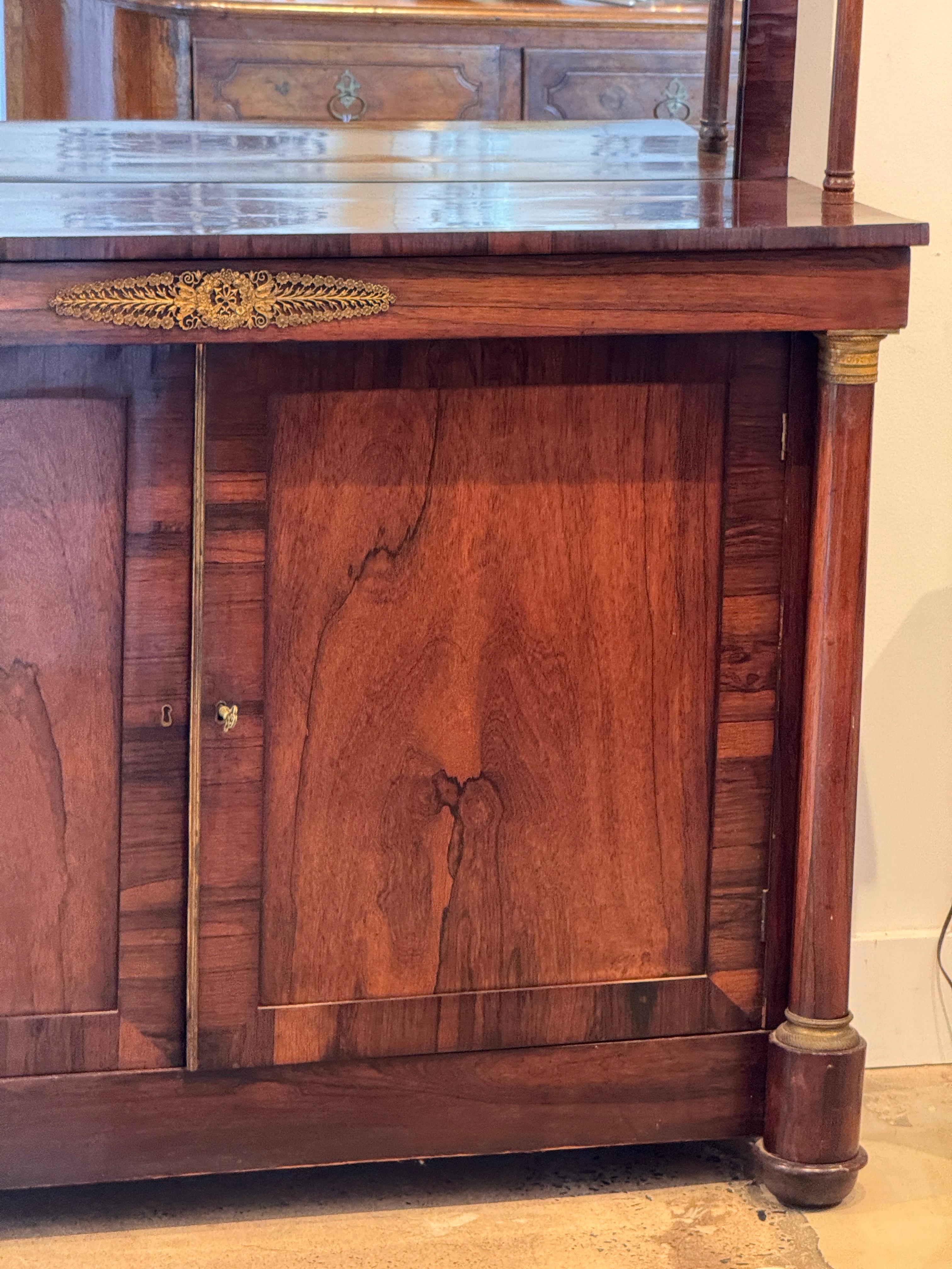 19th Century French Empire Cabinet With Mirrored Top For Sale