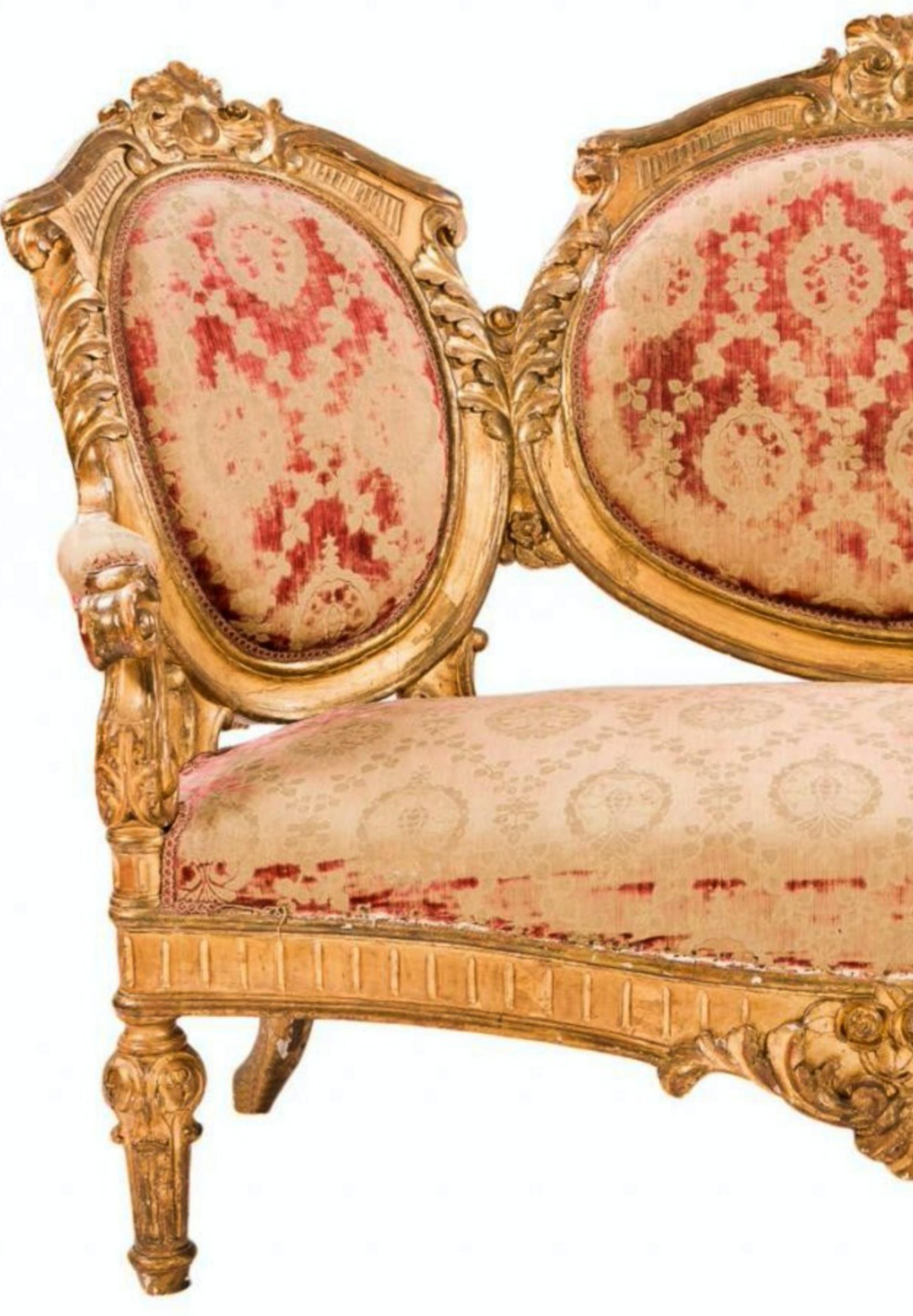 Hand-Crafted French Empire Canapé, 19th Century