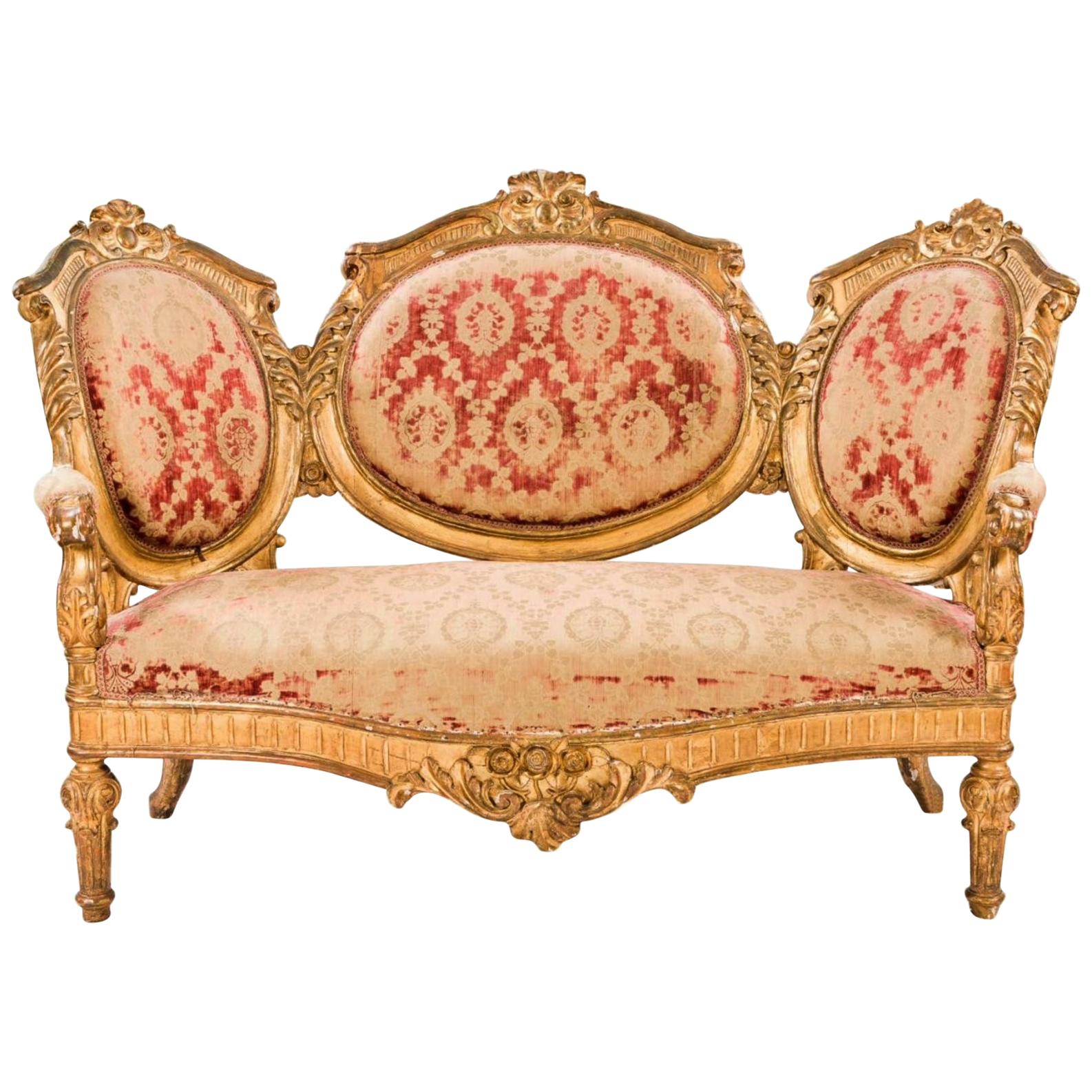 French Empire Canapé, 19th Century