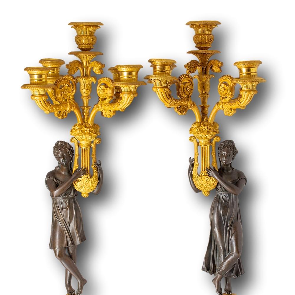 French Empire Candelabra Apollo & Daphne Manner of Pierre-Philippe Thomire In Good Condition In Newark, England
