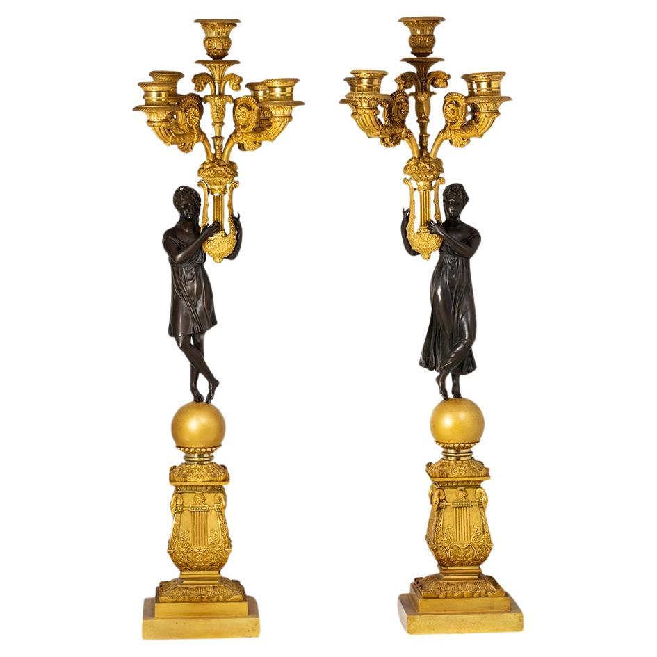 French Empire Candelabra Apollo & Daphne Manner of Pierre-Philippe Thomire For Sale