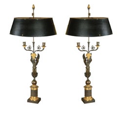 French Empire Candelabra Mounted as Lamps