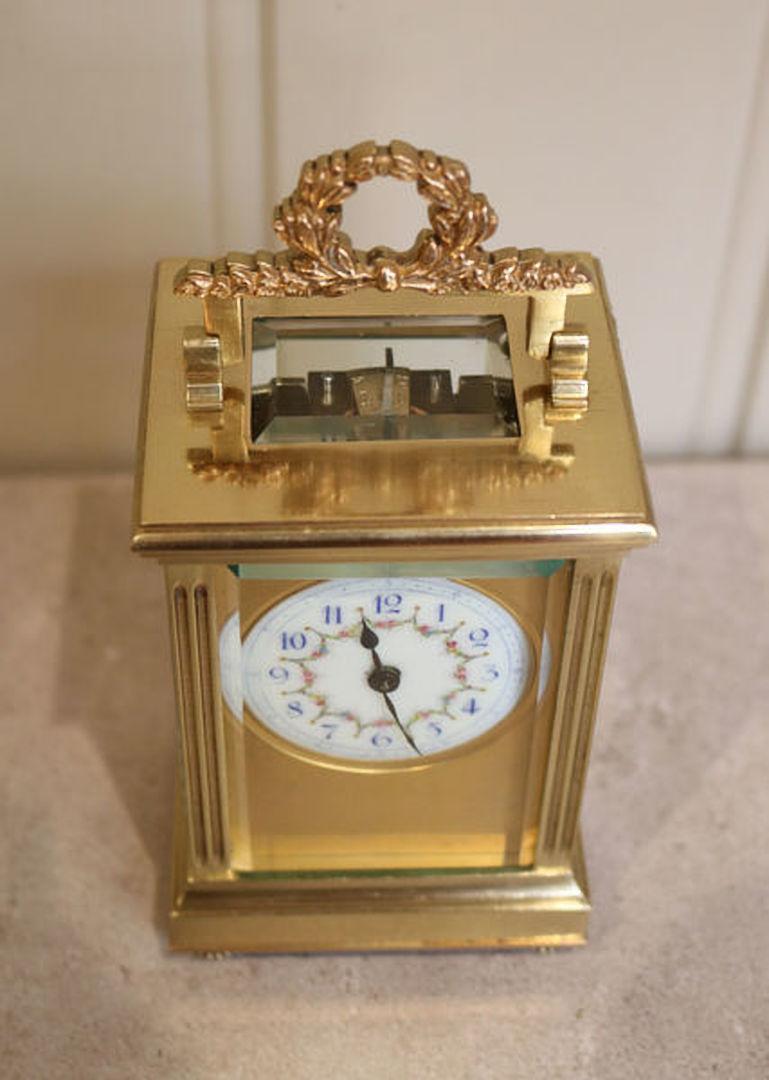 Lacquered French Empire Carriage Clock For Sale
