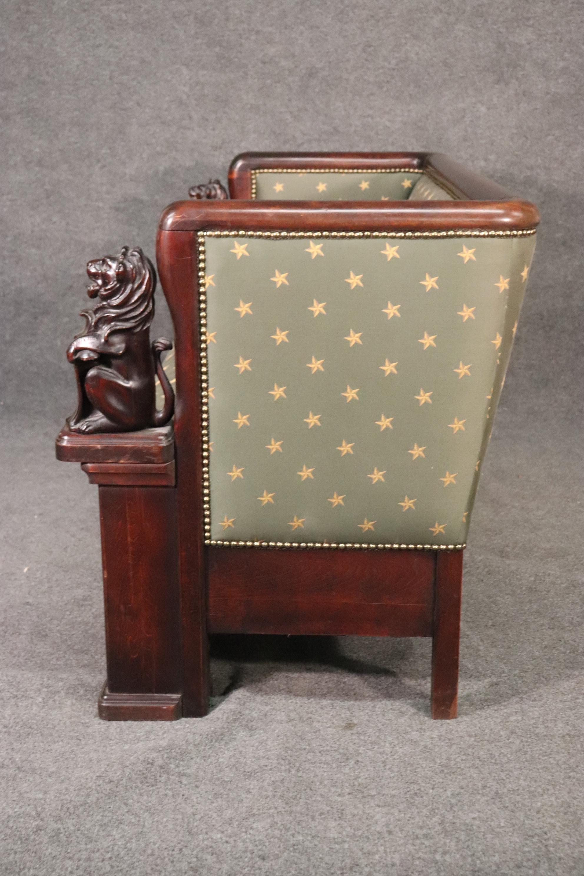 Late 19th Century French Empire Carved Mahogany with Full Standing Lions, circa 1880s