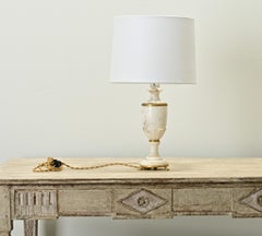 French Empire Carved Marble Table Lamp