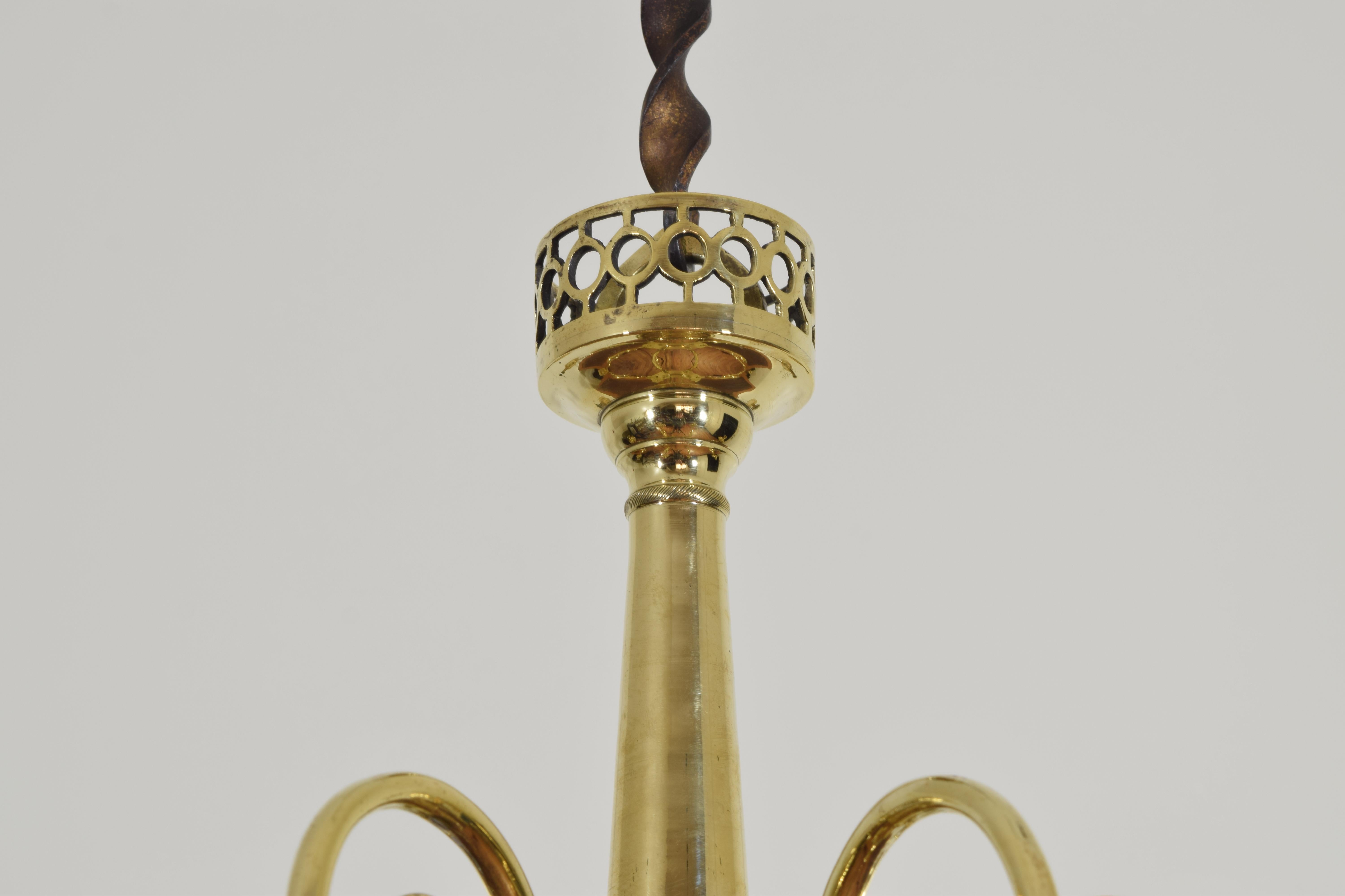 French Empire Cast Brass 6-Light Chandelier from the Early 19th Century 2