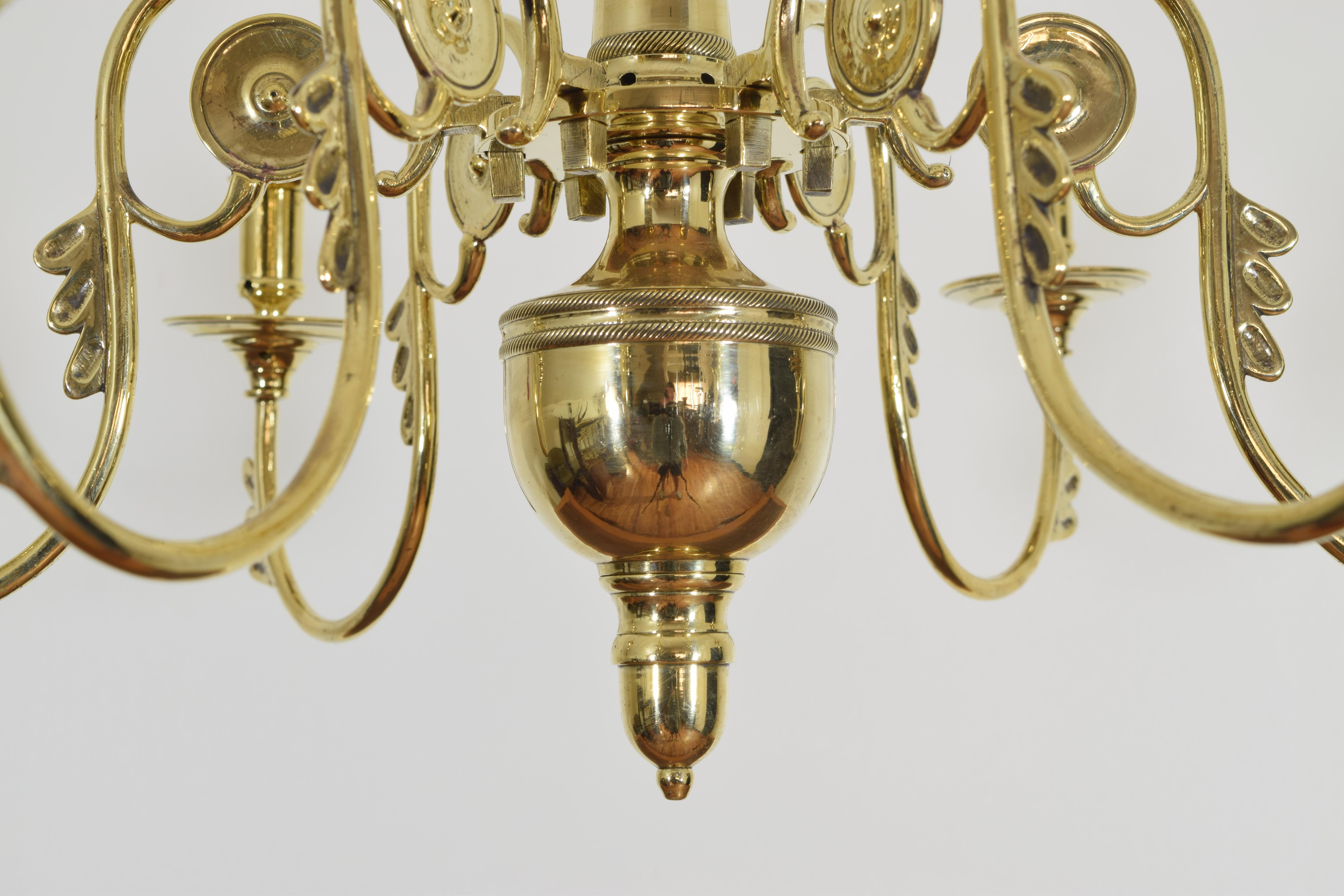 French Empire Cast Brass 6-Light Chandelier from the Early 19th Century 3