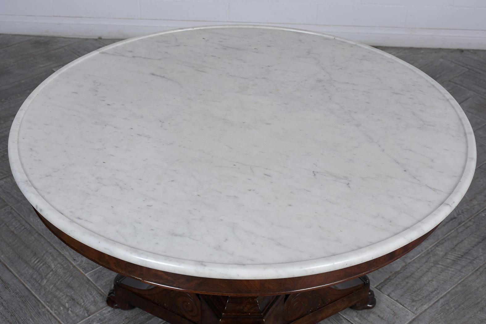 Veneer Antique French Empire Center Table