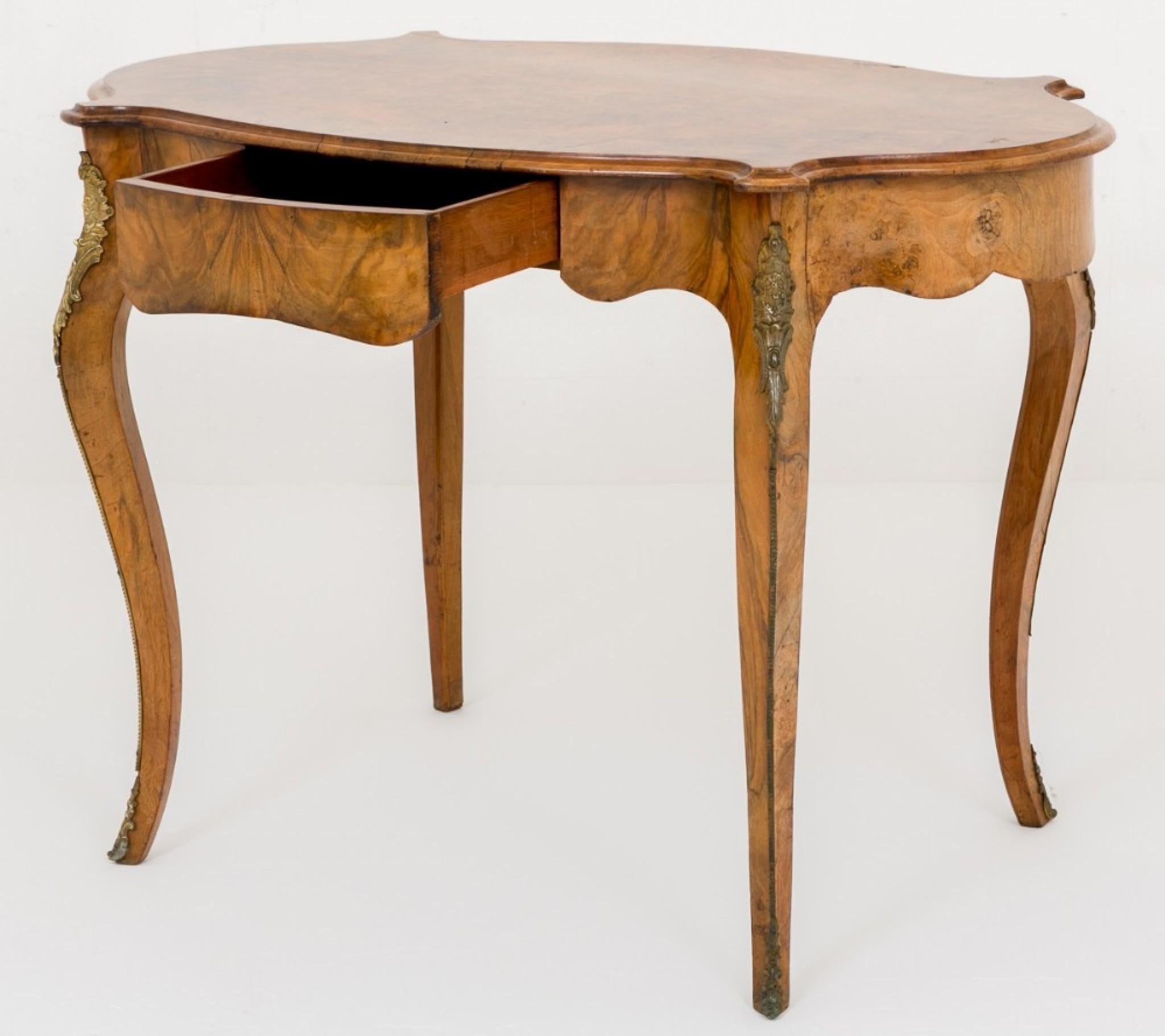 French Empire Centre Table Burr Walnut circa 1860 For Sale 4