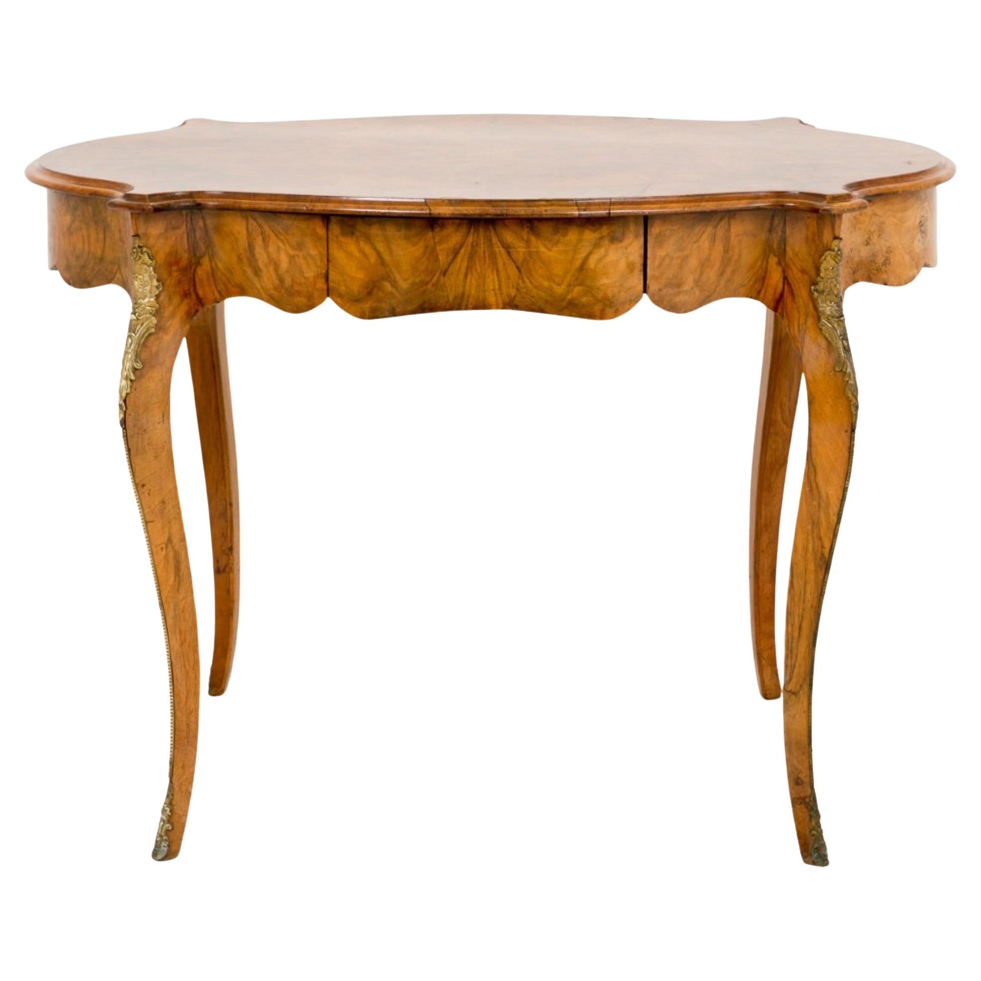 French Empire Centre Table Burr Walnut circa 1860 For Sale