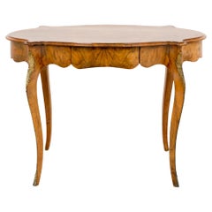 Table centrale Empire française en ronce de noyer, circa 1860