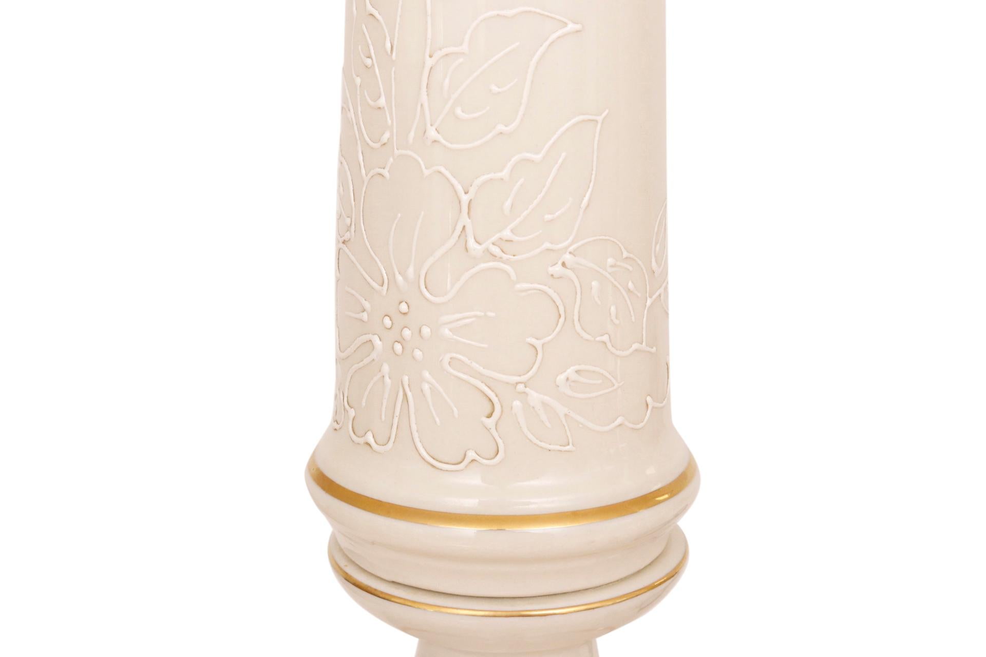 French Empire Ceramic Table Lamps by Tyndale, a Pair In Good Condition For Sale In Bradenton, FL