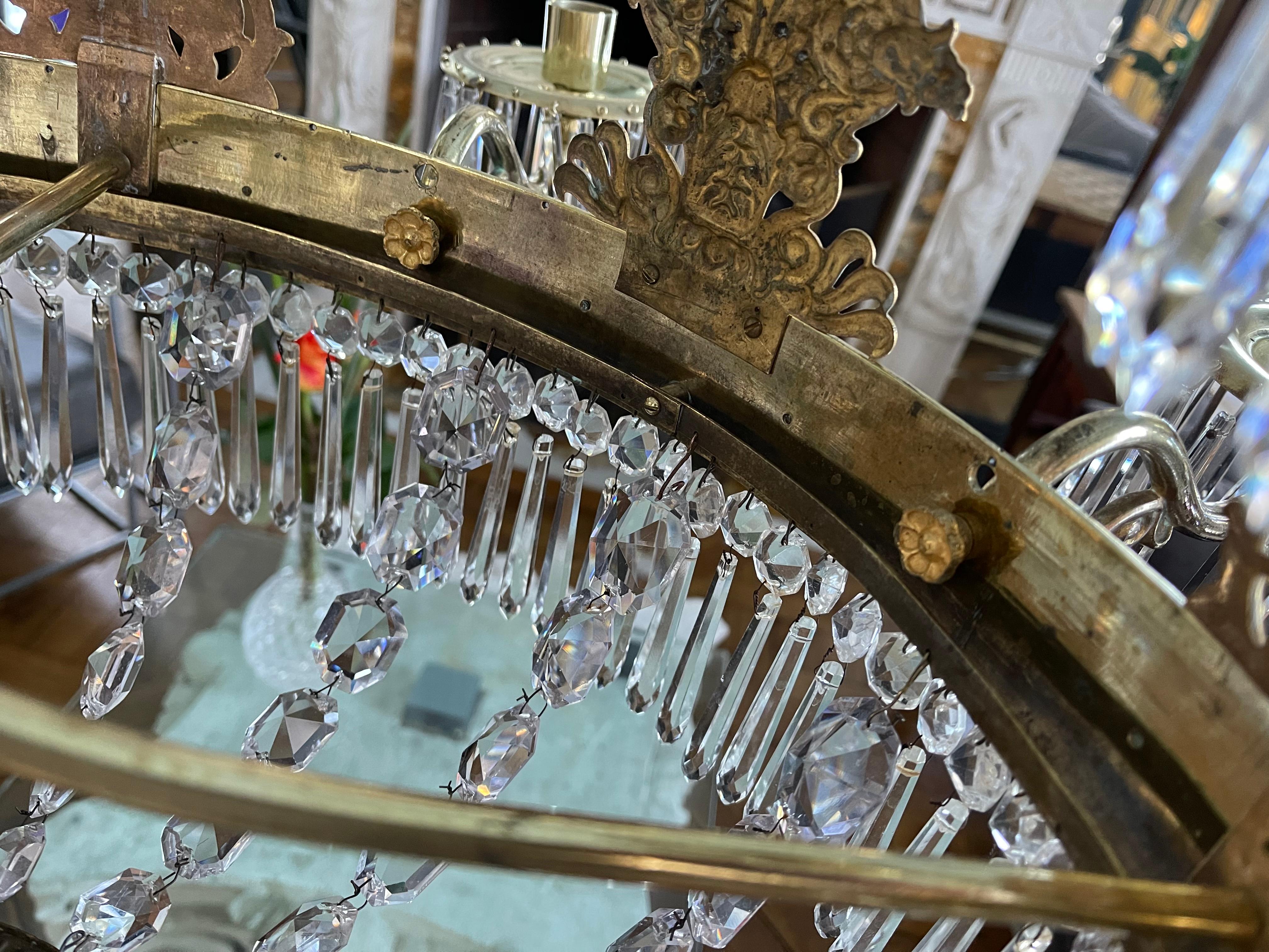 A fine French Empire Chandelier, circa 1820 For Sale 11