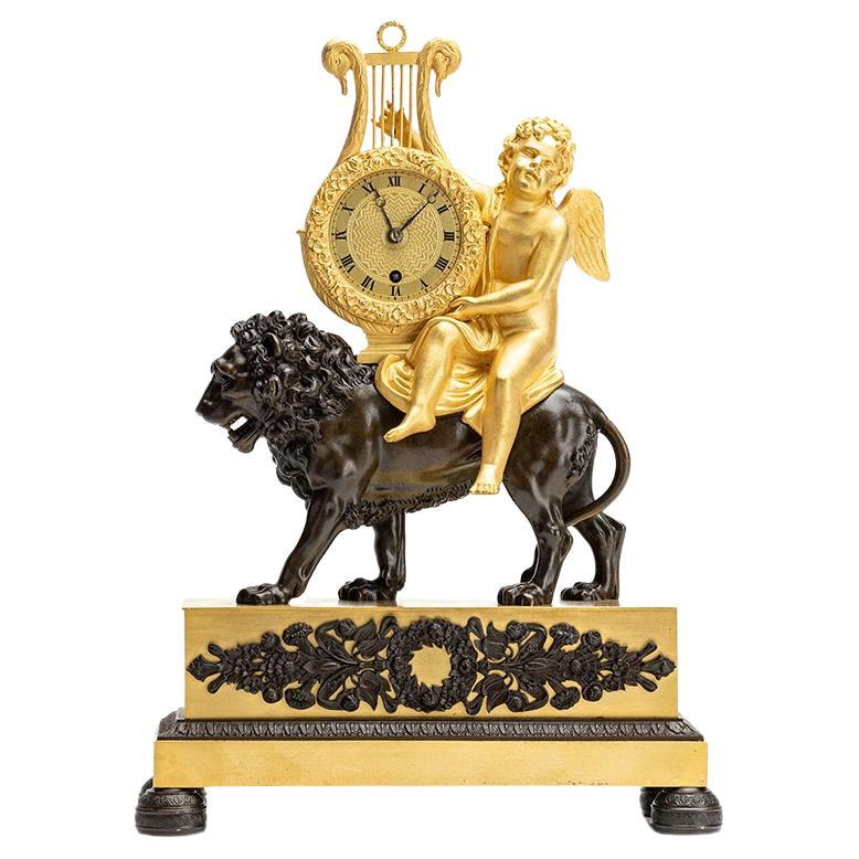 French Empire/CharlesX pendulum mantel clock  For Sale