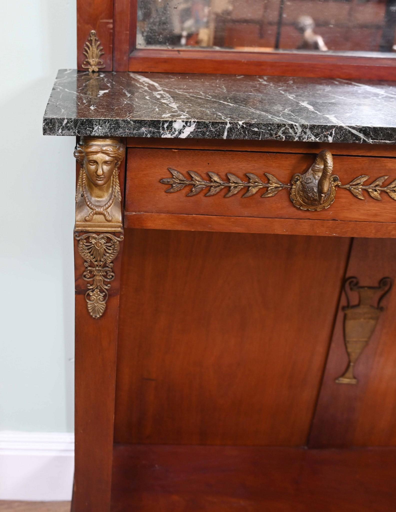 Cabinet Chiffonier Impero francese in mogano Napoleone III 1890 in vendita 14