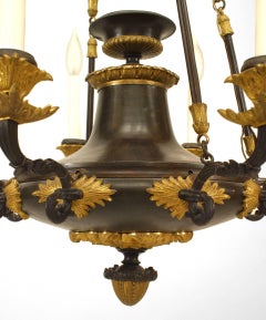 French Empire Gilt Bronze Chandelier