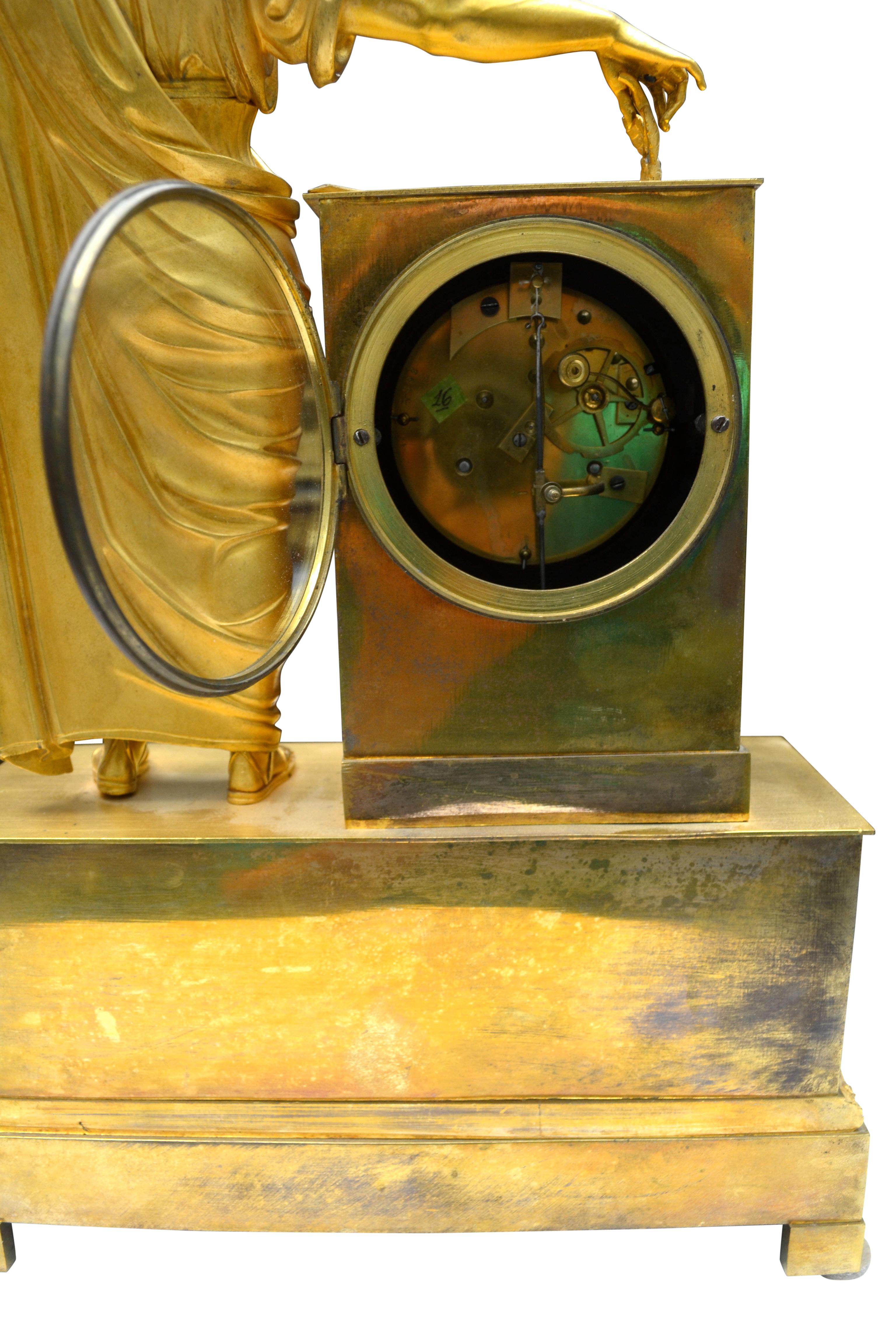 French Empire Clock Depicting Napoleon Dressed as Caesar In Good Condition In Vancouver, British Columbia