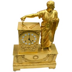 French Empire Clock Depicting Napoleon Dressed as Caesar