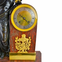 French Empire Clock Depicting Psyche Playing with a Butterfly After Canova