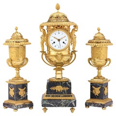 Garniture d'horloge Empire française par Thomire & Cie