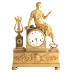 Antique French Empire Ormolu Clock Early 19'th Ctr.