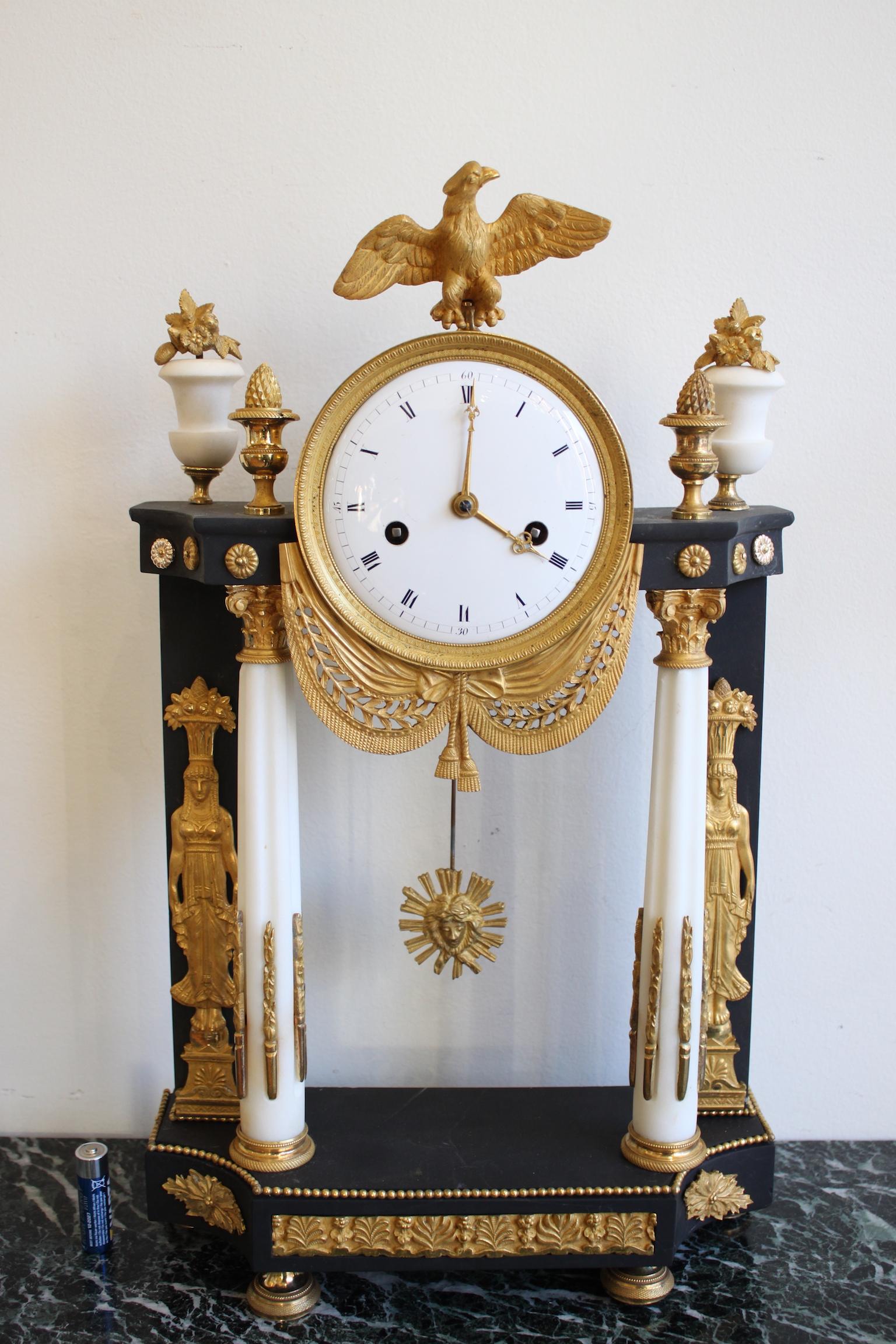 French Empire Clock Return from Egypt 5