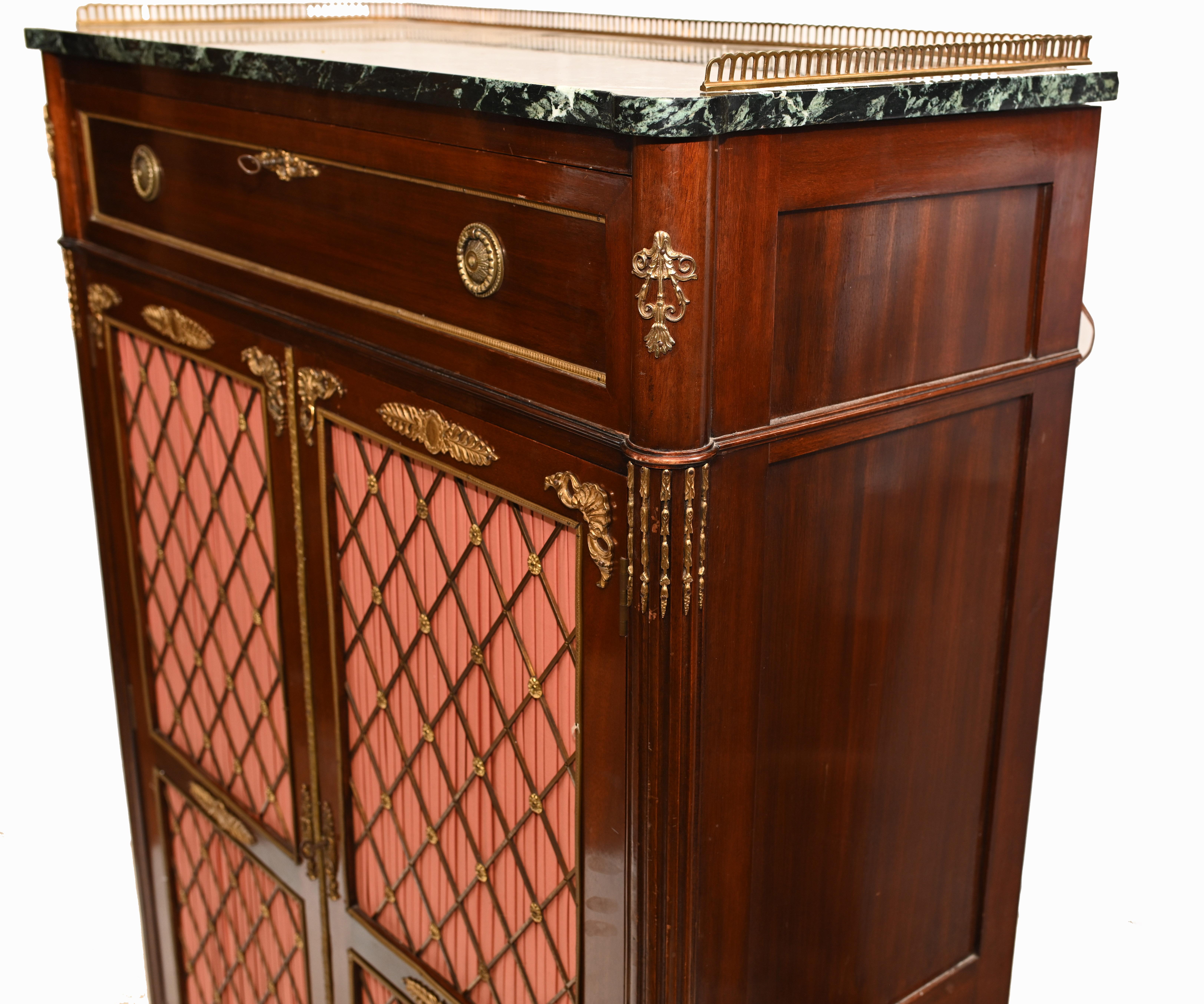 French Empire Cocktail Cabinet Mahogany Chest 1890 6