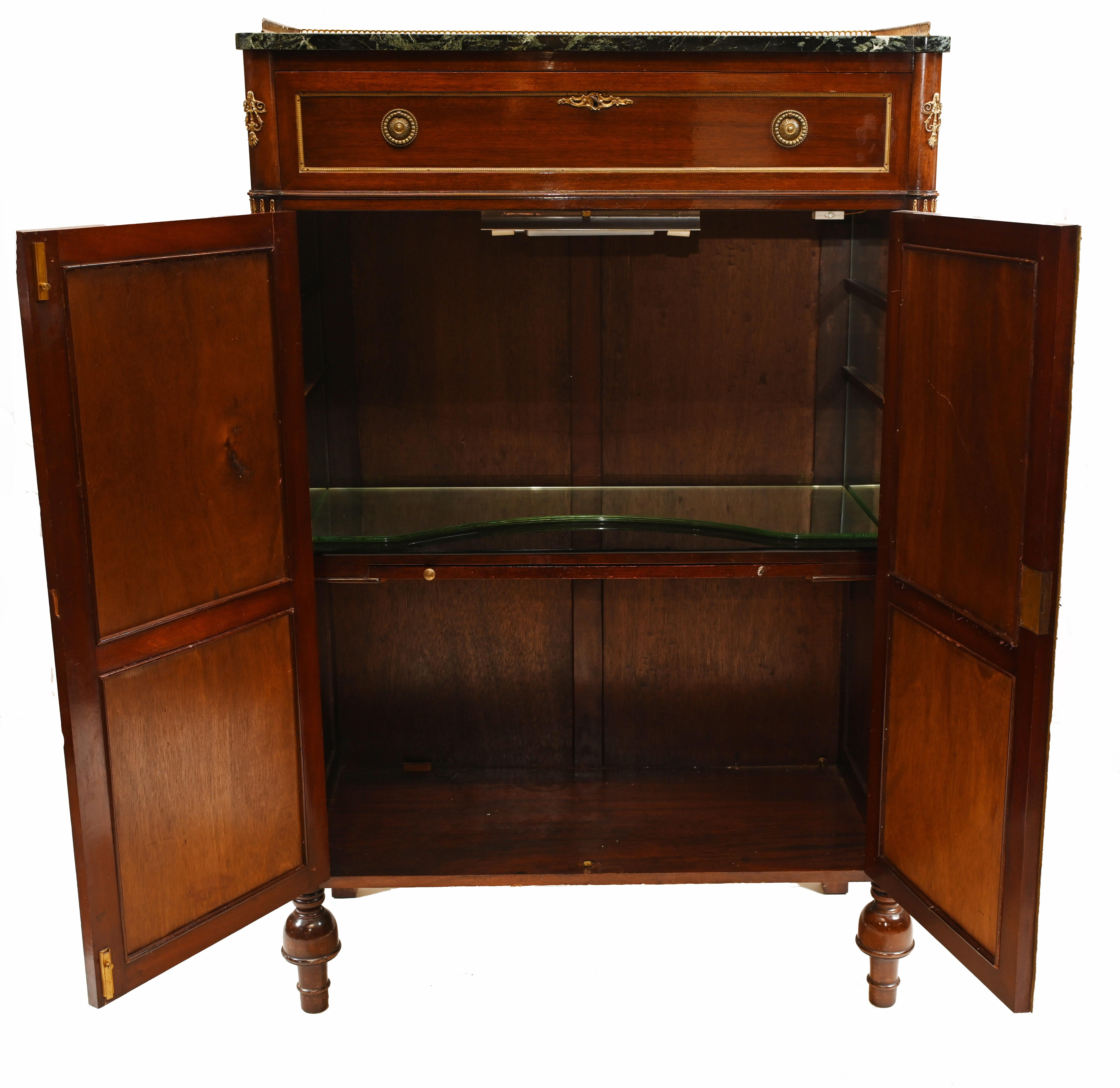 French Empire Cocktail Cabinet Mahogany Chest 1890 4