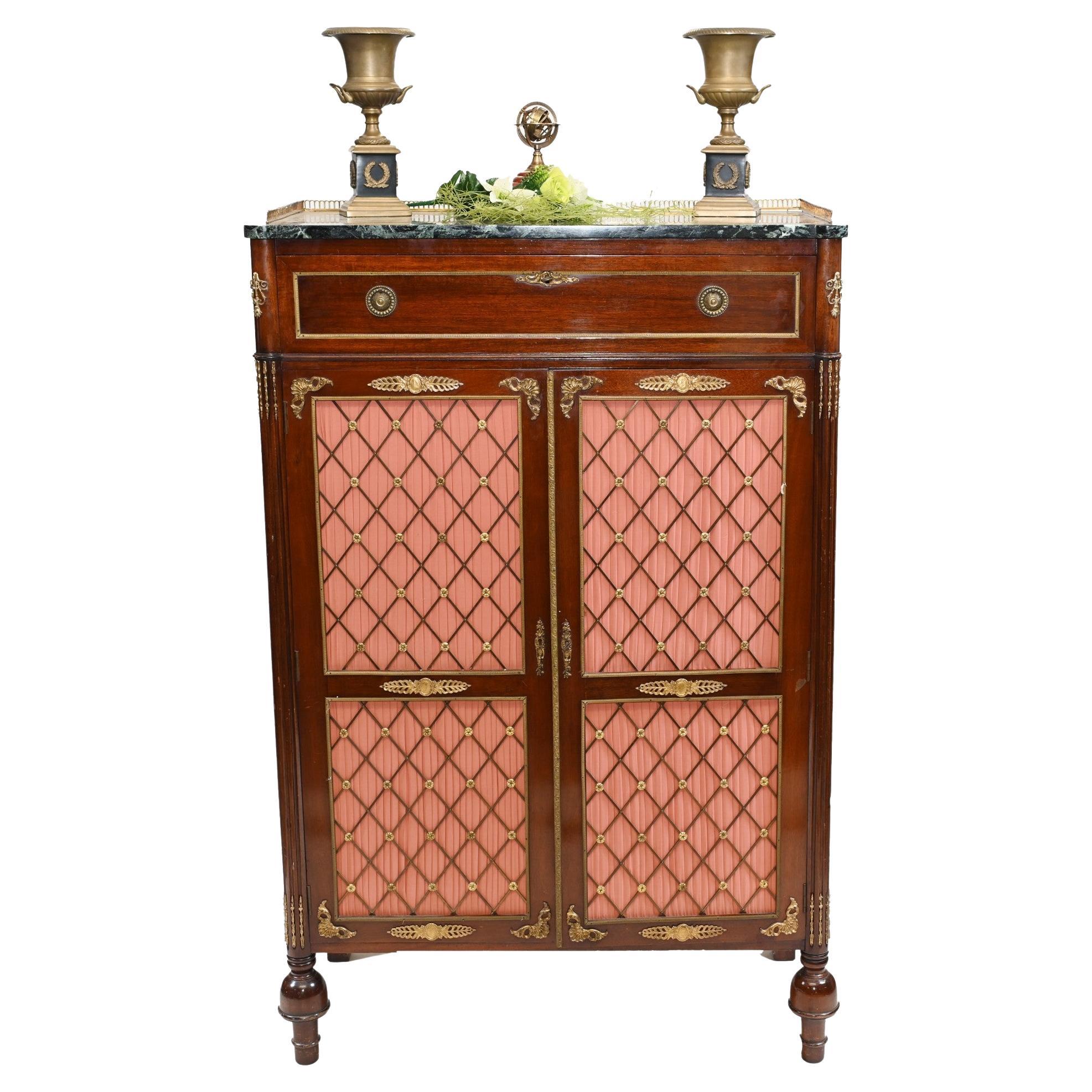 French Empire Cocktail Cabinet Mahogany Chest 1890 For Sale