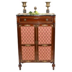 Used French Empire Cocktail Cabinet Mahogany Chest 1890