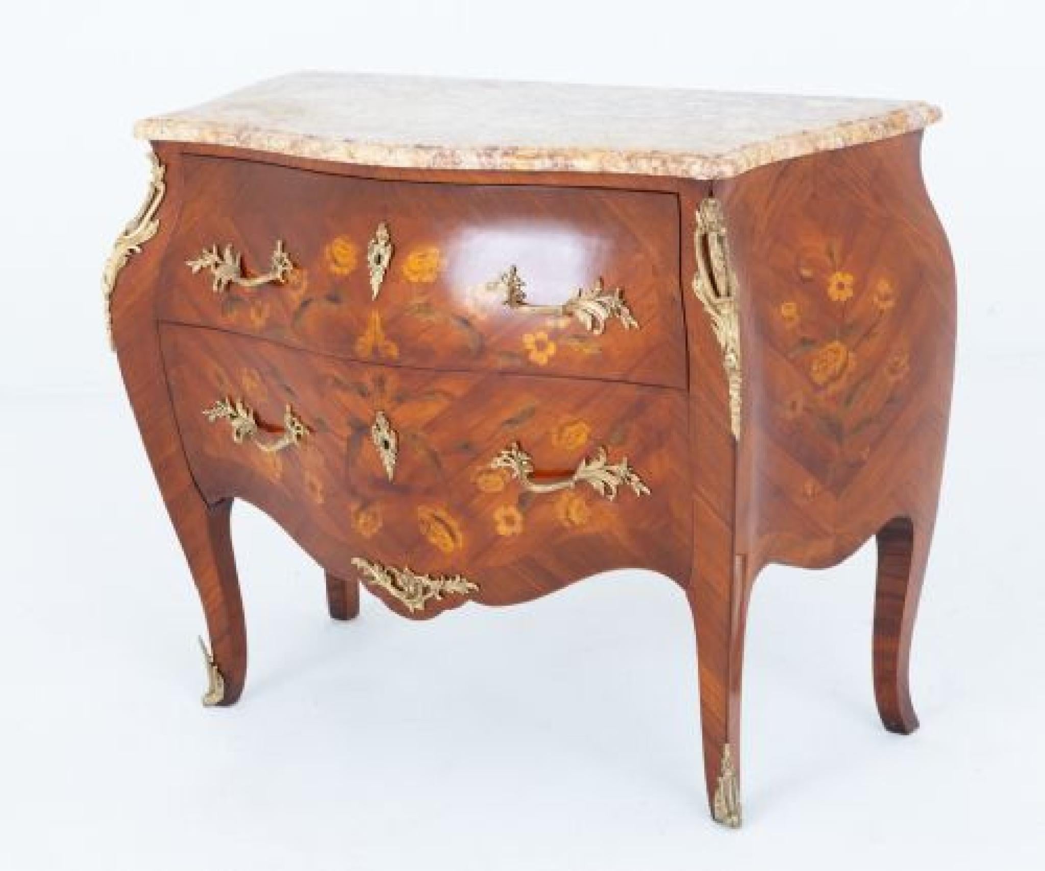 French Empire Commode Bombe Chest Drawers For Sale 5