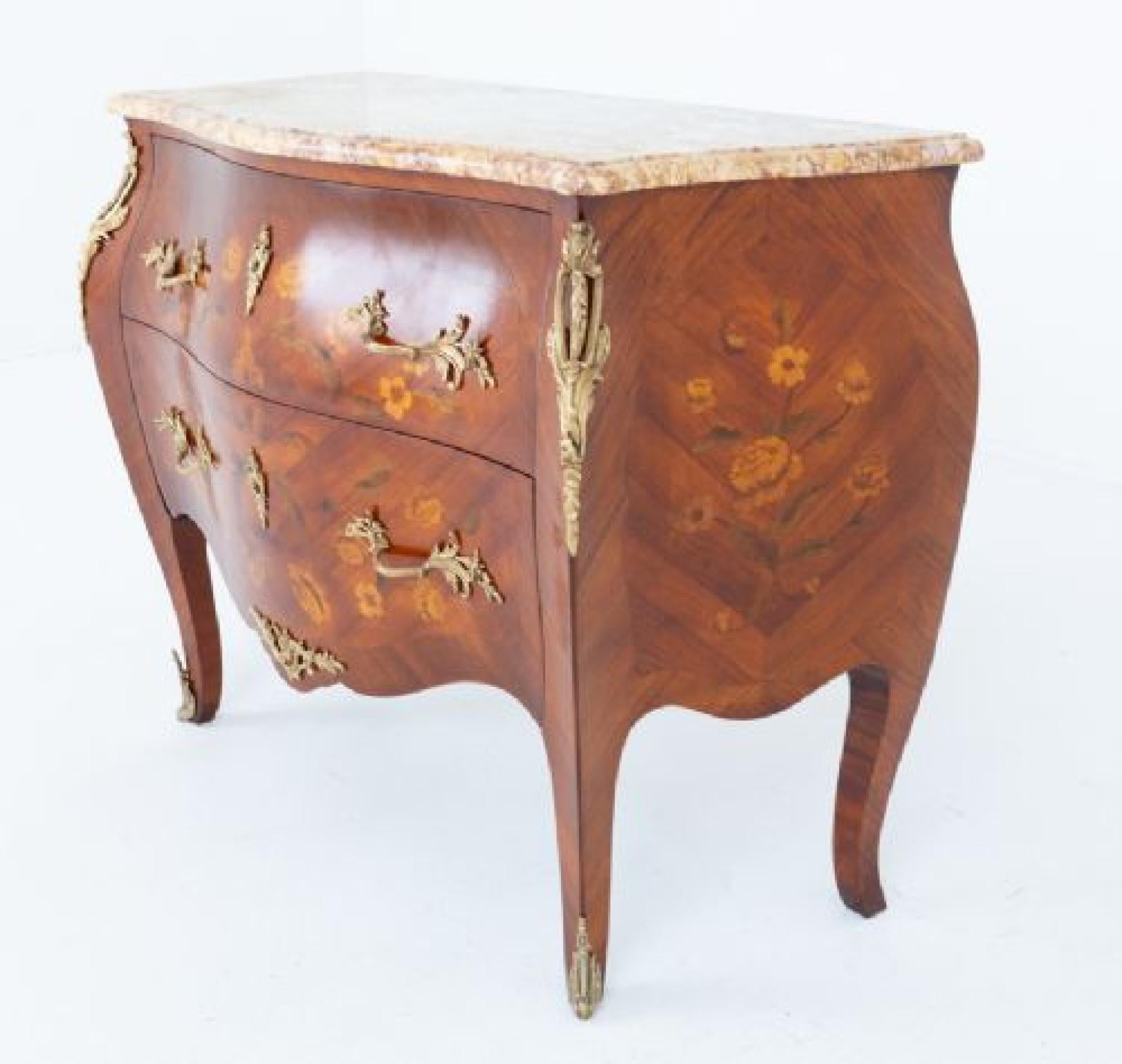 French Empire Commode Bombe Chest Drawers For Sale 3