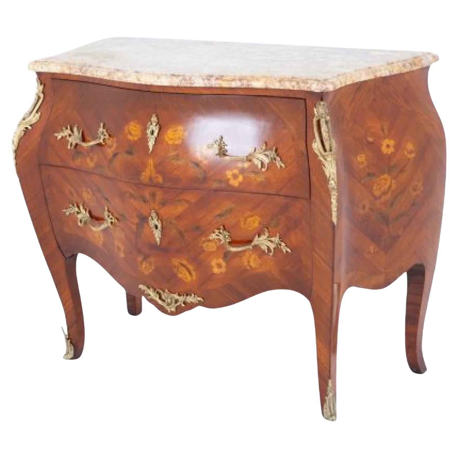 French Empire Commode Bombe Chest Drawers For Sale