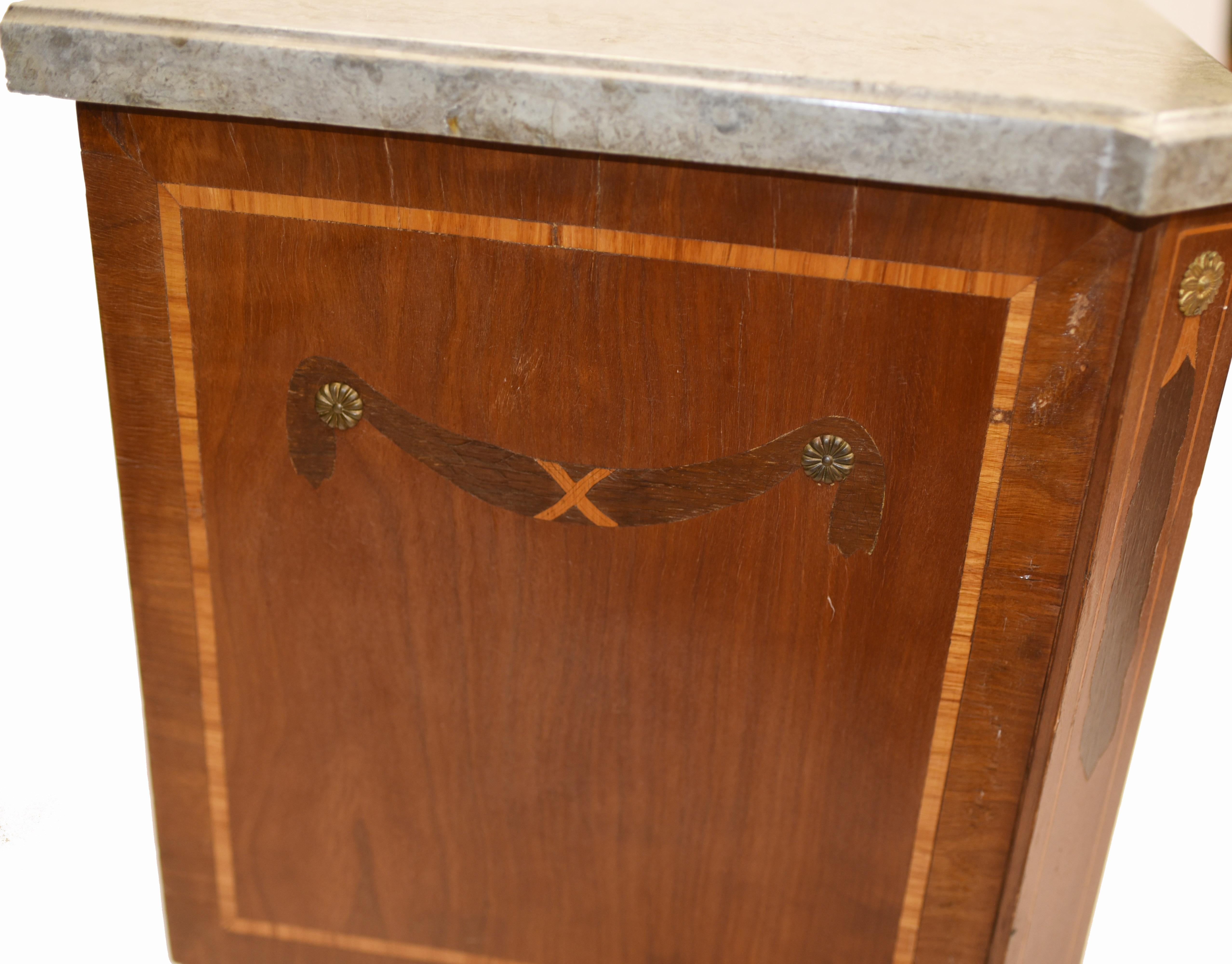 French Empire Commode Chest of Drawers, Antique with Marquetry Inlay 6
