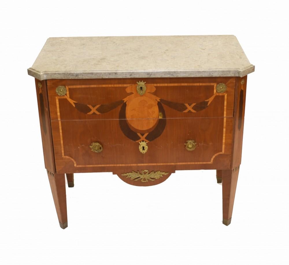 French Empire Commode Chest of Drawers - Antique with Marquetry Inlay For Sale 2
