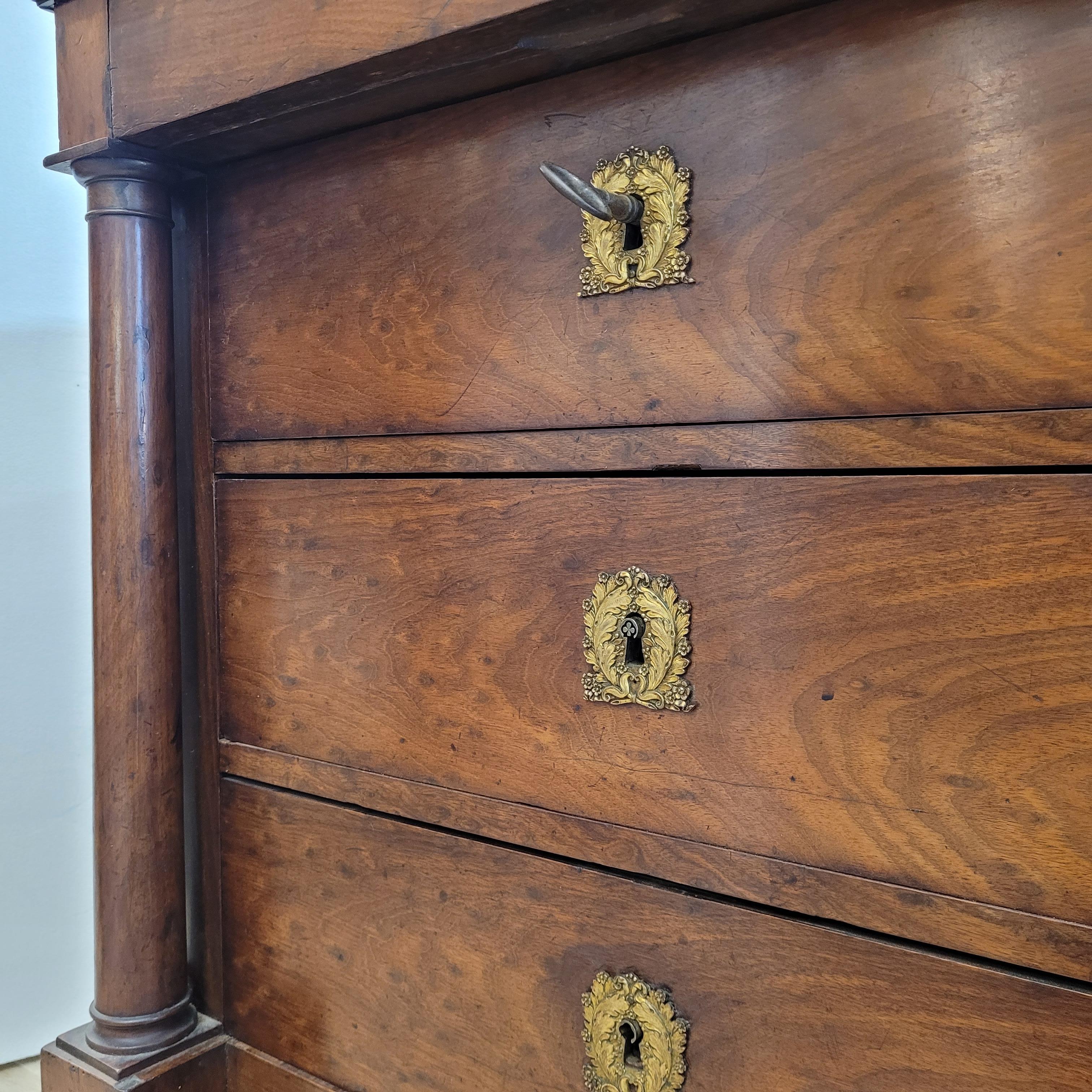 French Empire Commode Chest of drawers wood and ormolu For Sale 10