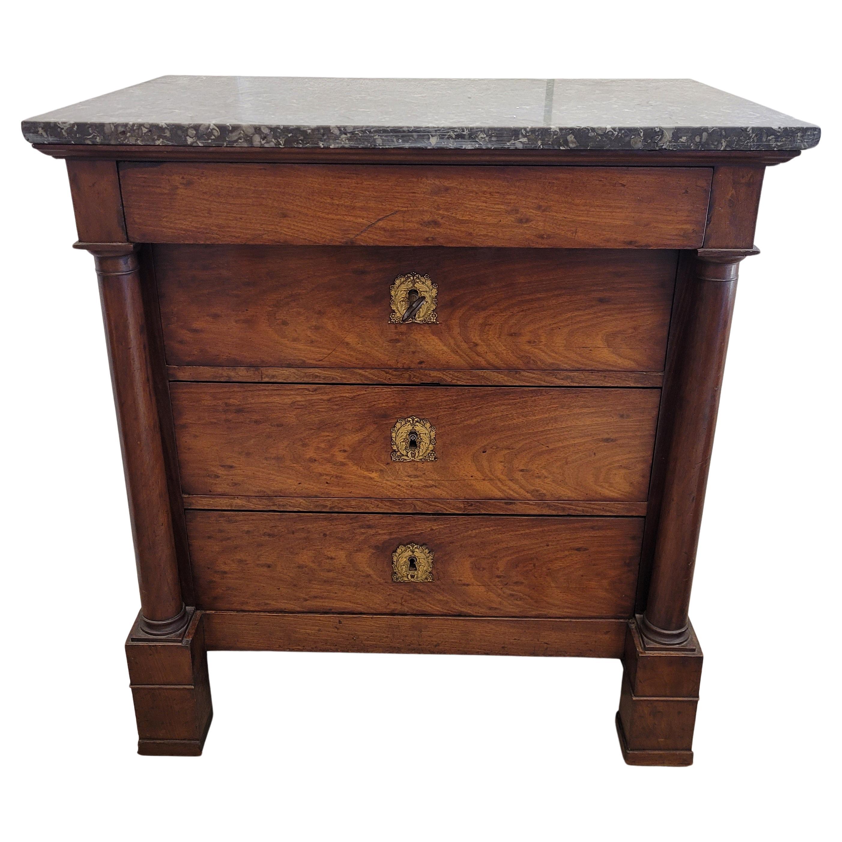 French Empire Commode Chest of drawers wood and ormolu For Sale